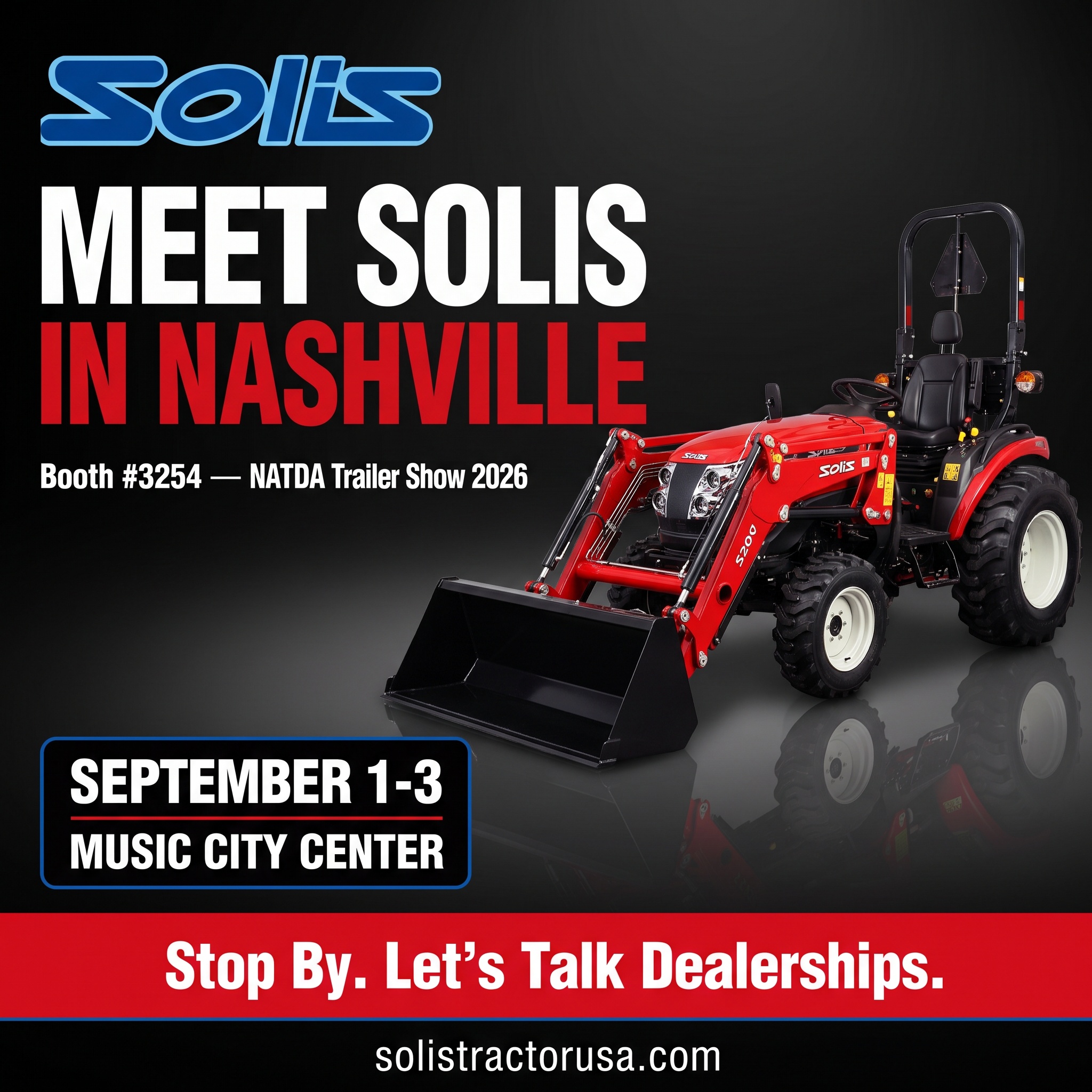 Meet Solis in Nashville - NATDA Trailer Show 2026 - September 1-3 - Music City Center - Booth 3254